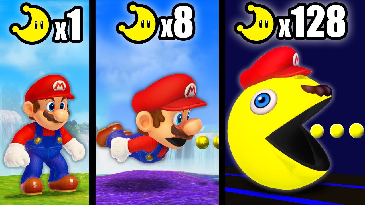Mario evolves into Pacman every time he collects a new moon