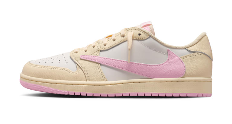 Official look at the 'Shy Pink' Travis Scott x Air Jordan 1 Low