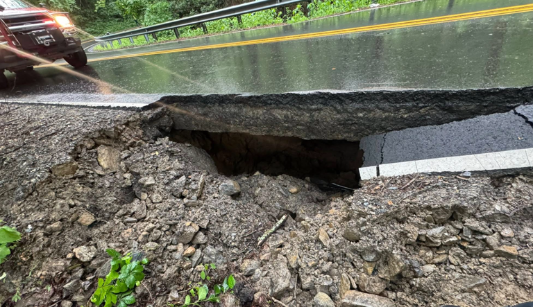 Henderson County roads washed out after heavy rainfall, flash flooding