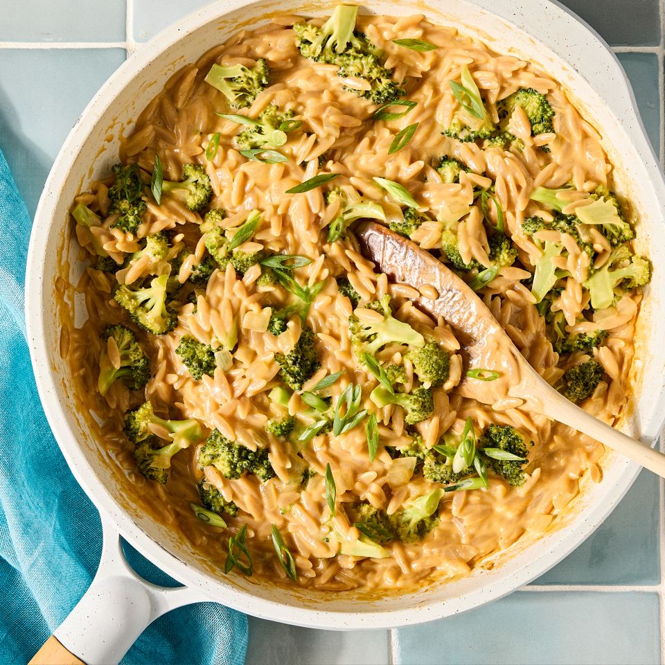 A recipe image of Broccoli-Cheddar Orzo