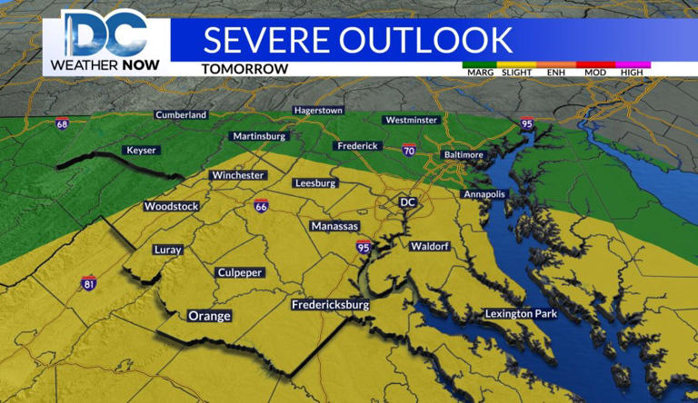 More wet weather today, with isolated severe storms for Wednesday