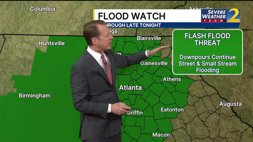 Waves of thunderstorms, showers move through this evening