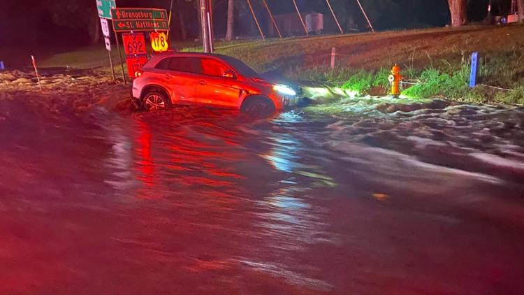 Heavy rain washes out roads in Orangeburg County after overnight storms