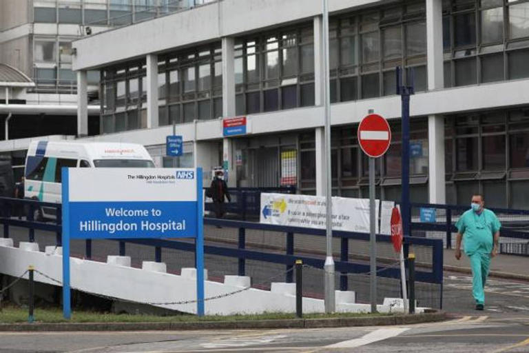 A general view of Hillingdon Hospital in West London (file image)
