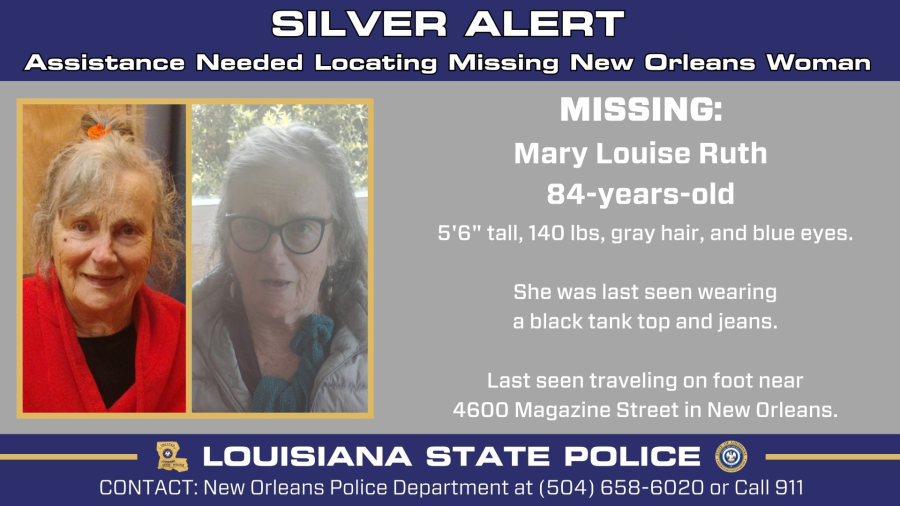 Silver Alert: LSP, NOPD searching for 84-year-old New Orleans woman