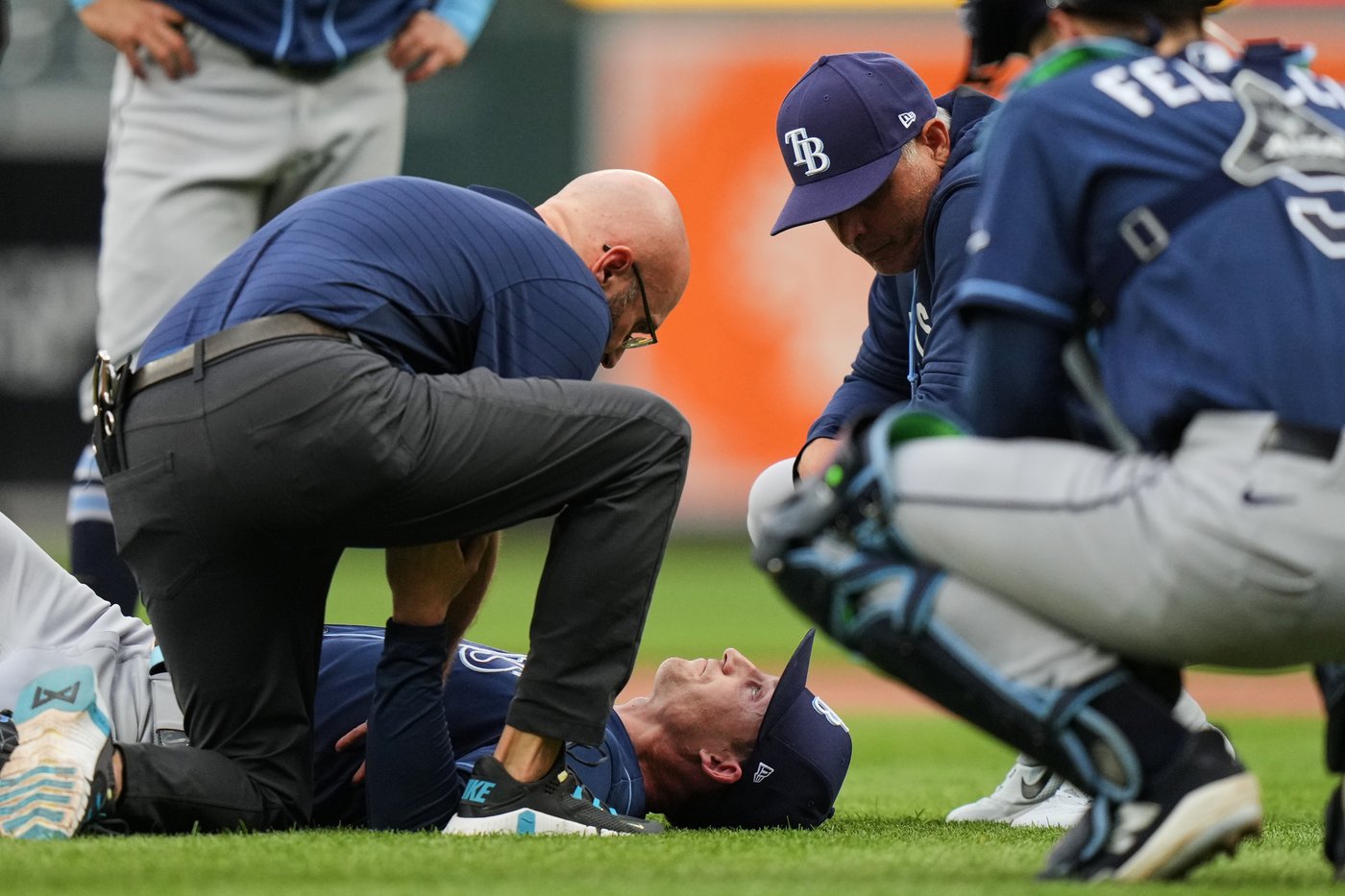 Rays pitcher Griffin Jax day to day after being hit in the back by a ...