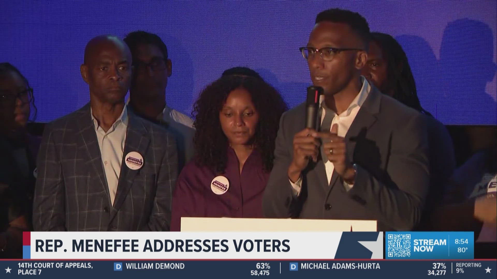 Christian Menefee speaks after defeating Al Green in District 18 ...
