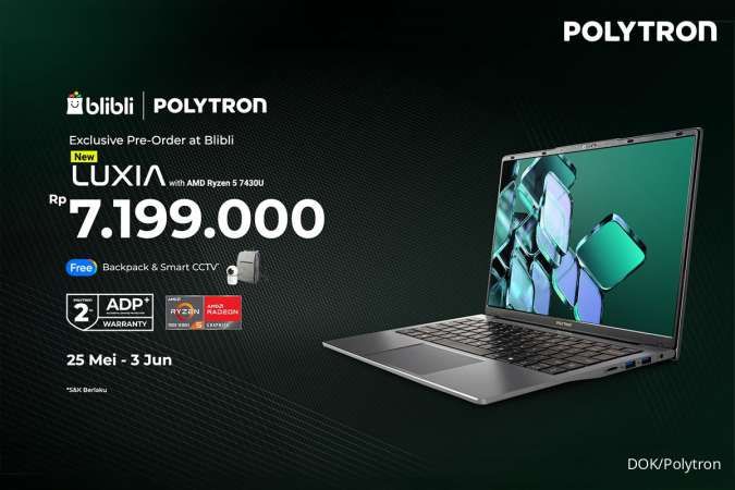 Polytron meluncurkan laptop Luxia R5 dengan prosesor AMD Ryzen 5, harga mulai Rp 7 jutaan