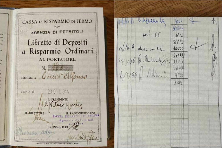 Pensionata di Fermo ritrova in una vecchia scatola di biscotti tre libretti bancari dopo 60 anni. «Valgono oltre 73 mila euro»