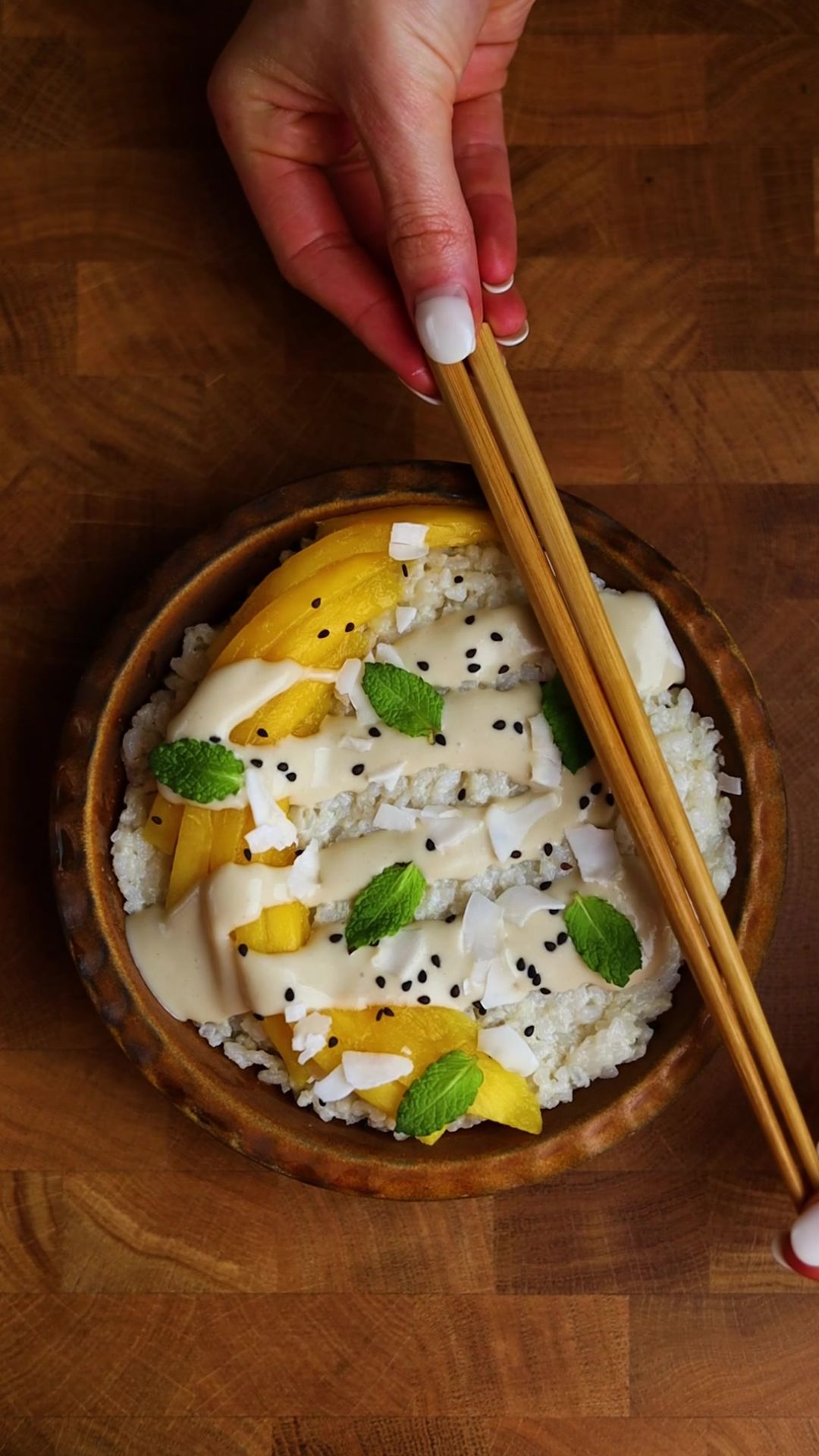 Mango Sticky Rice einfaches Thai Dessert Rezept