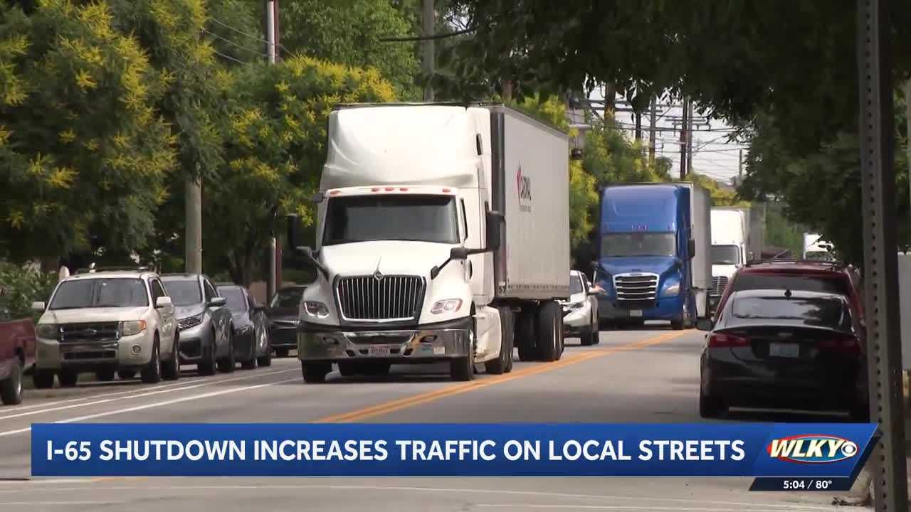 Neighborhoods feeling impact of traffic as I-65 shutdown begins