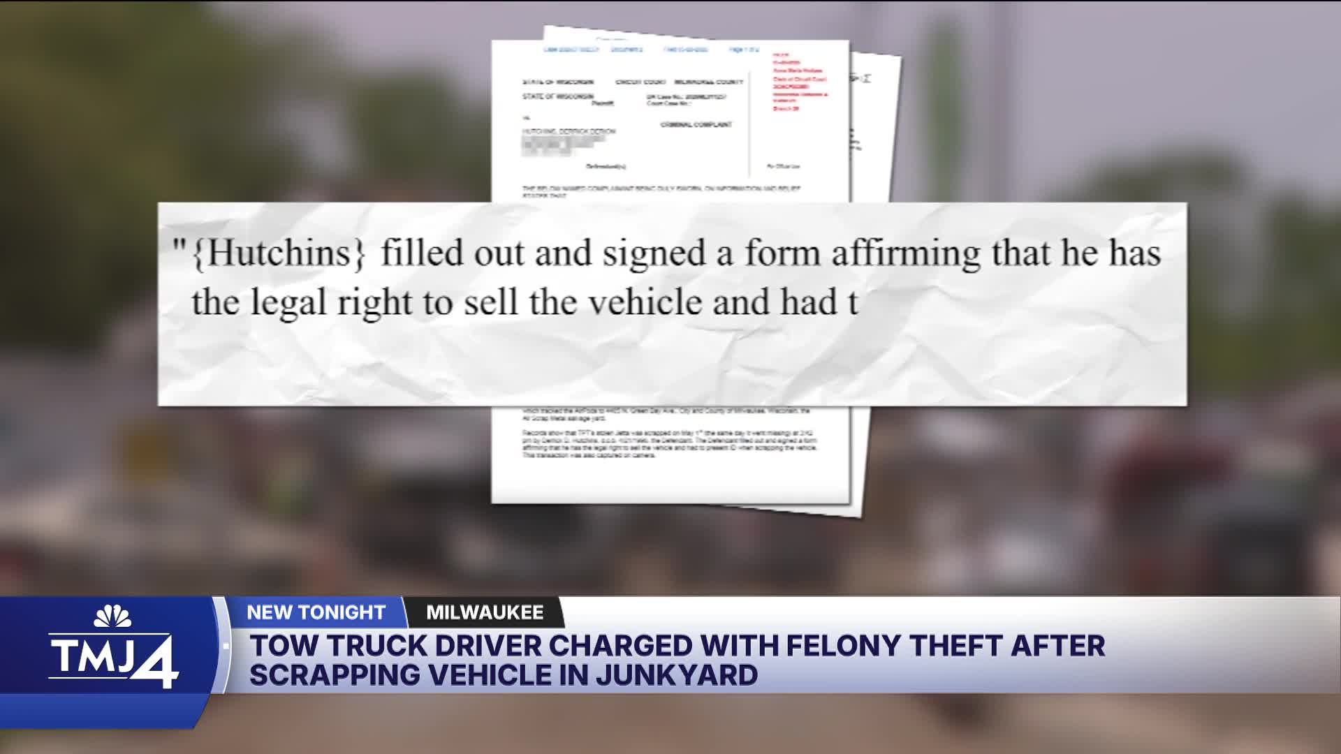 Milwaukee tow truck driver charged after stolen car crushed at scrapyard