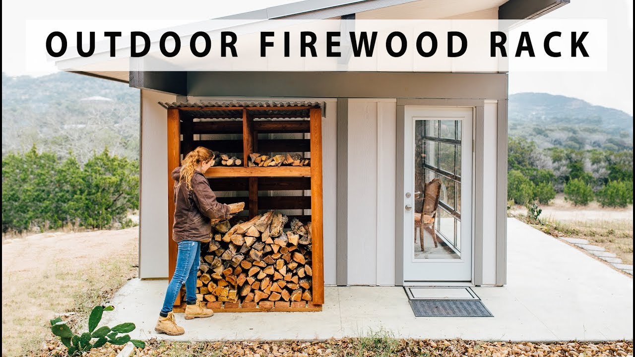Build a DIY outdoor firewood rack to keep logs dry