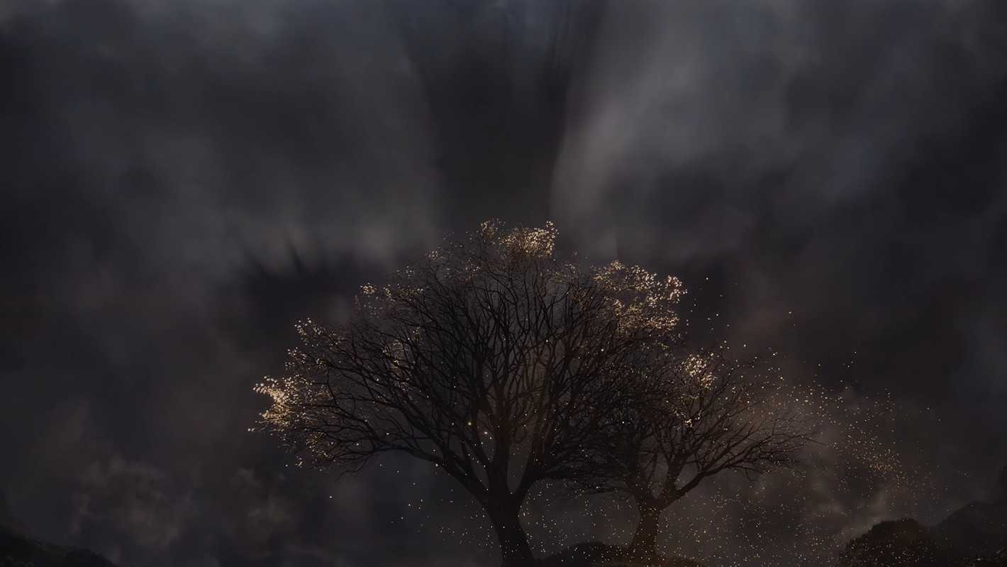 Morgoth's shadow over the Two Trees of Valinor from The Lord of the Rings: The Rings of Power