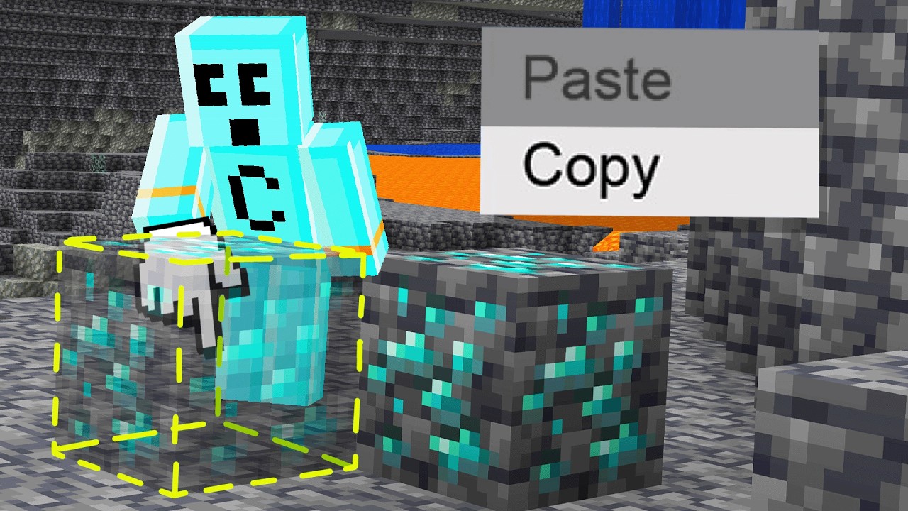 Using powerful copy and paste abilities to break Minecraft