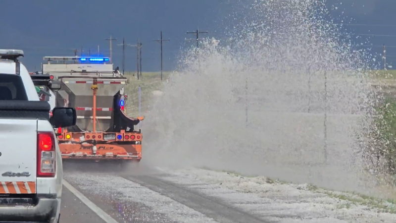 So much hail fell in Colorado that snowplows had to clear it