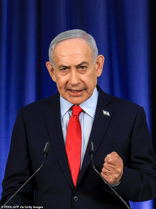 Two sources said Trump accused Netanyahu (pictured) of being ungrateful to him and that making good on threats to bomb Beirut would make things worse for Israel