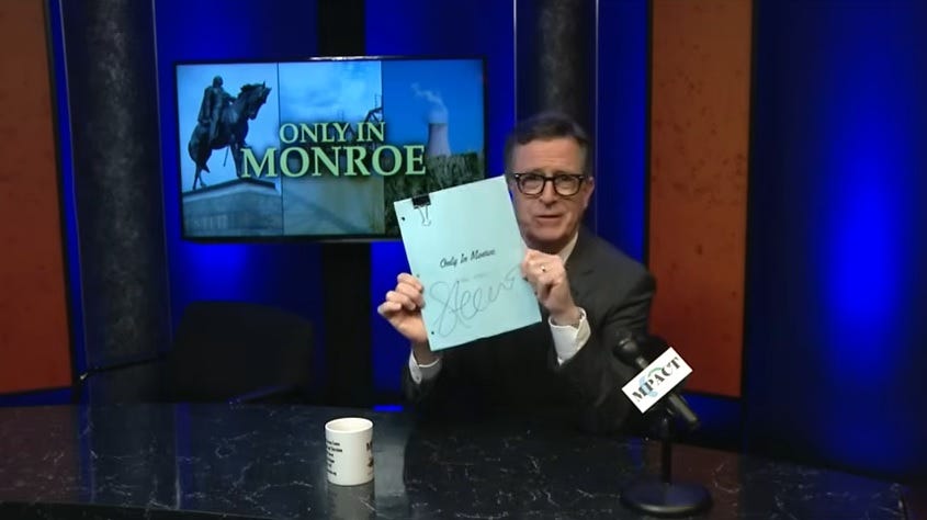 Stephen Colbert script from Monroe TV appearance in 2015 up for bid