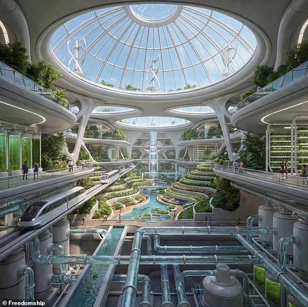 Trams will allow passengers to navigate the huge ship and all its walkways