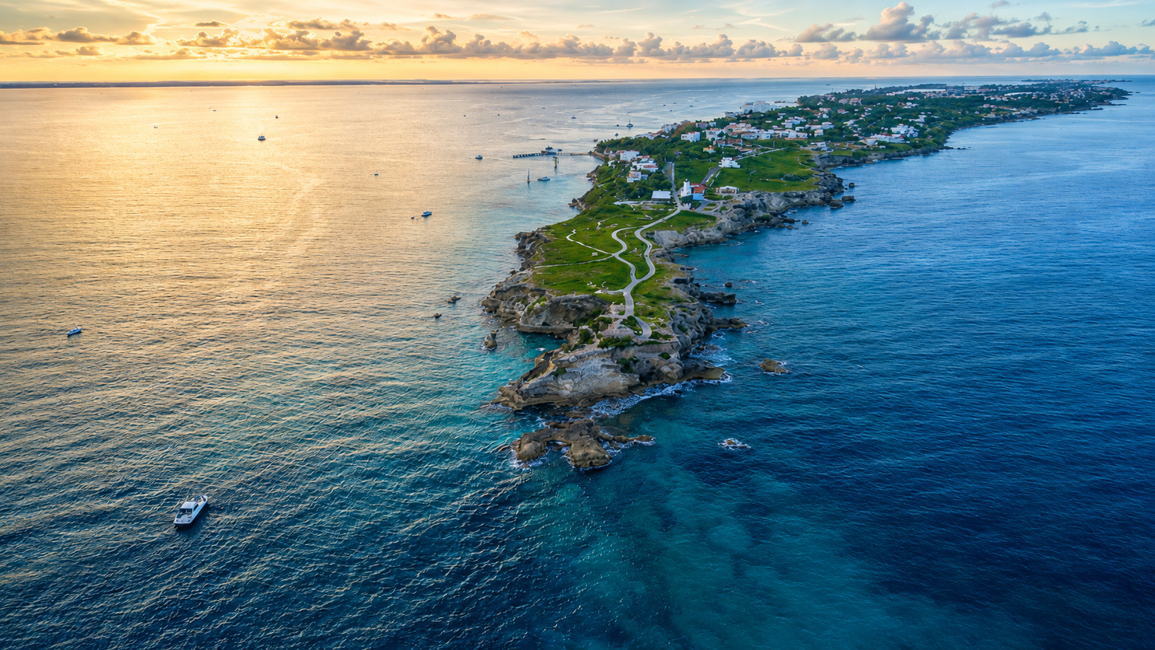 Isla Mujeres surrounded by unreal Caribbean blue waters
