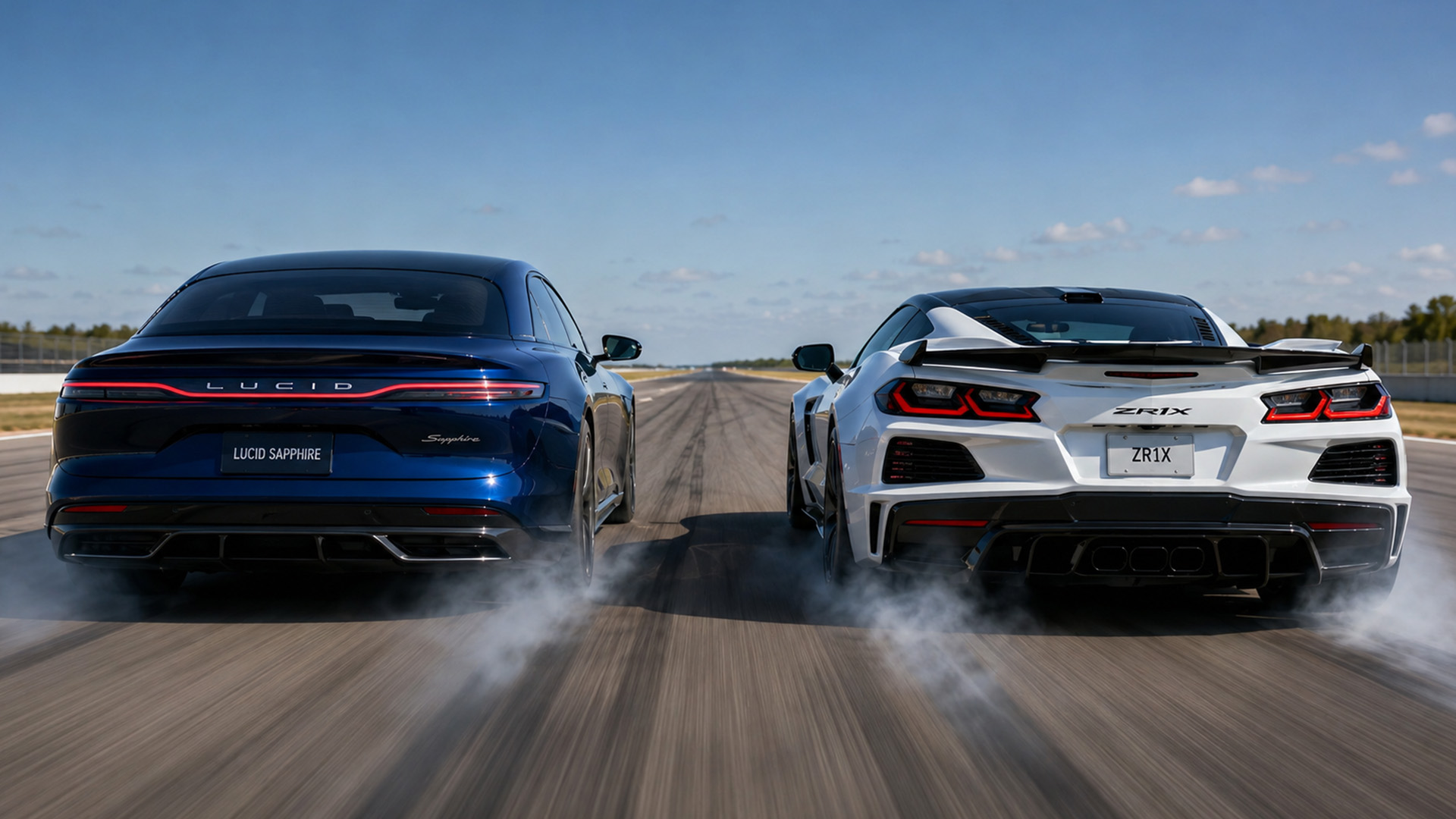 1234HP Lucid Air Sapphire takes on 1250HP Corvette ZR1X drag race