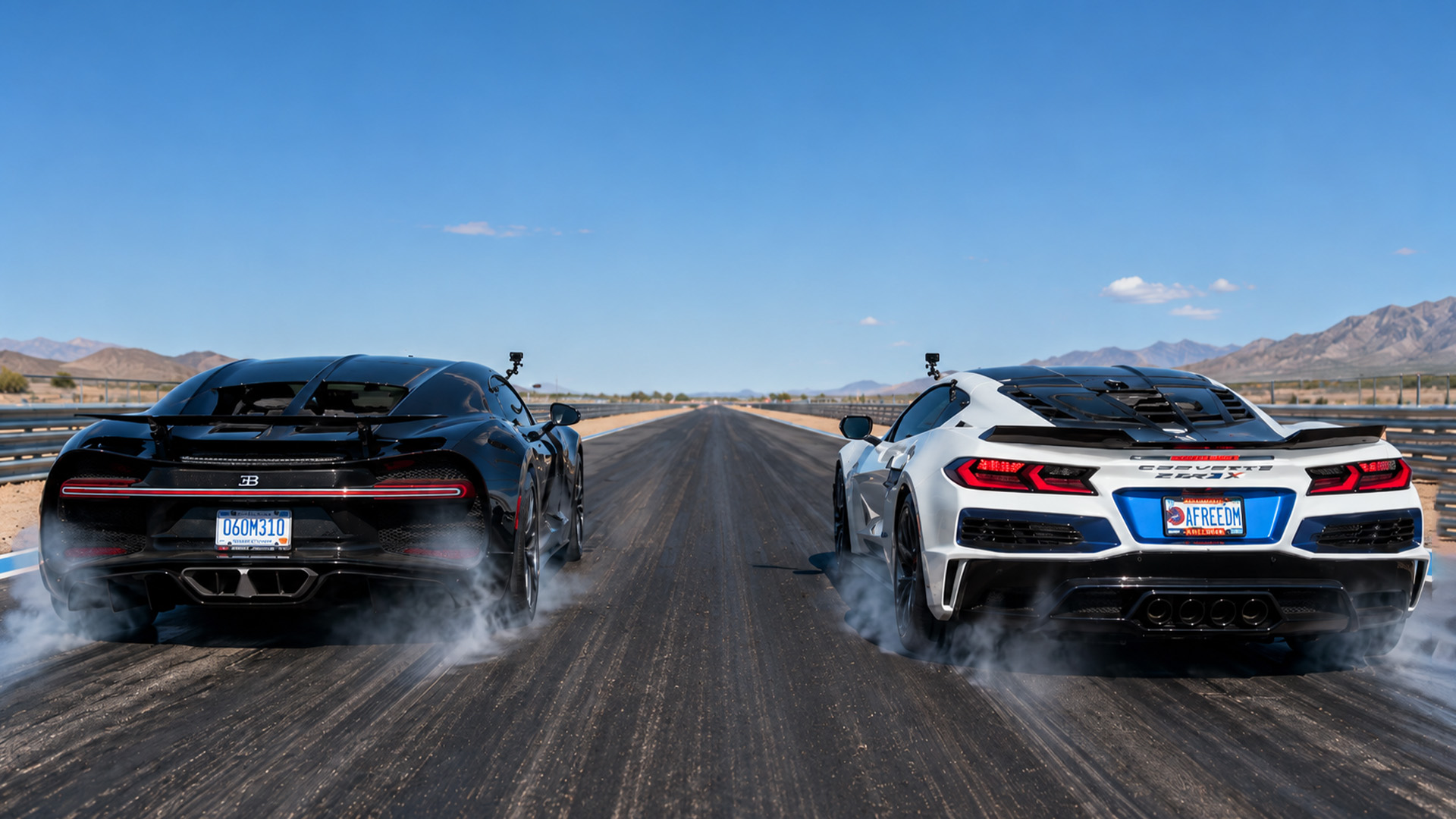 1500HP Bugatti Chiron faces 1250HP Corvette ZR1X drag race