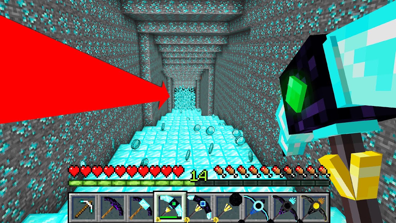 Crafting powerful custom pickaxes to mine anything in the Minecraft world