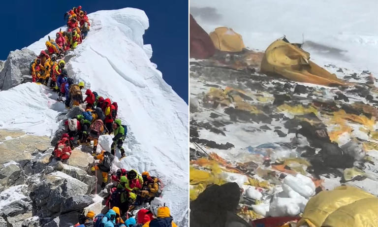 Video shows traffic jam on Everest as it turns into trash heap by ...