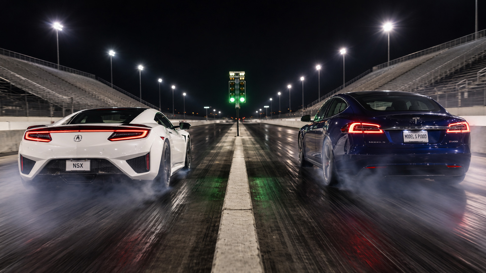 Acura NSX faces Tesla Model S P100D Ludicrous drag race