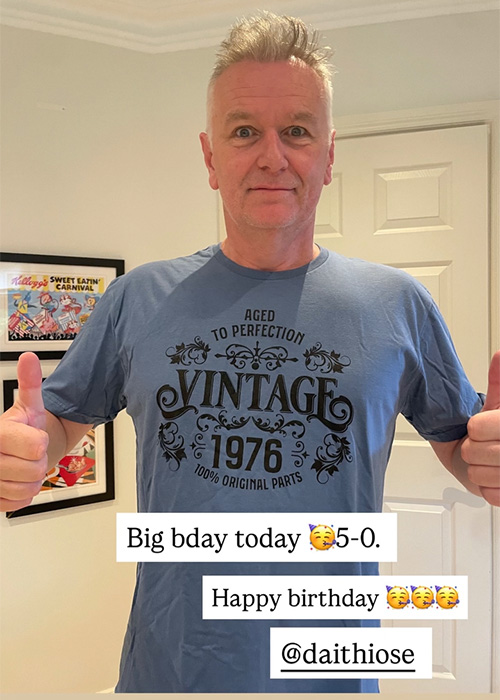 'Best present ever' Dáithí Ó Sé left speechless with son's gift on his 50th