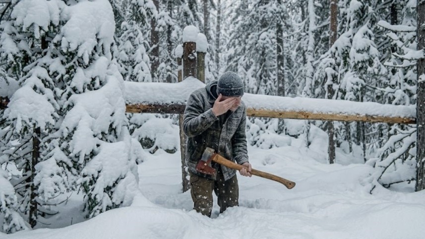 He wasn’t wearing protection - seconds later, a piece of wood hits his eye