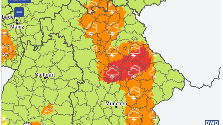 Starkregen und Unwetter – DWD weitet amtliche Warnungen aus
