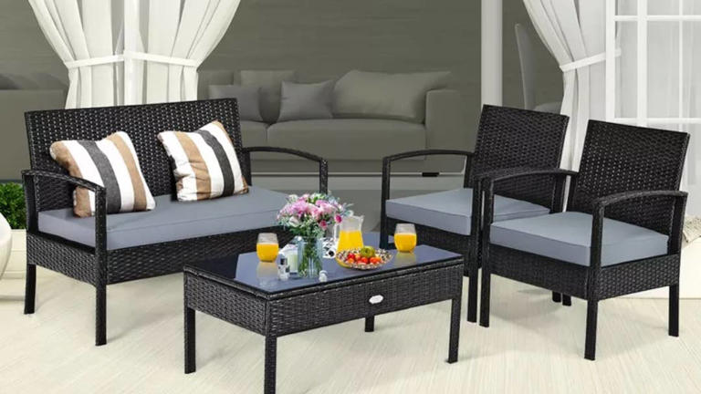 Target's highly rated $360 4-piece rattan patio furniture set is just $180