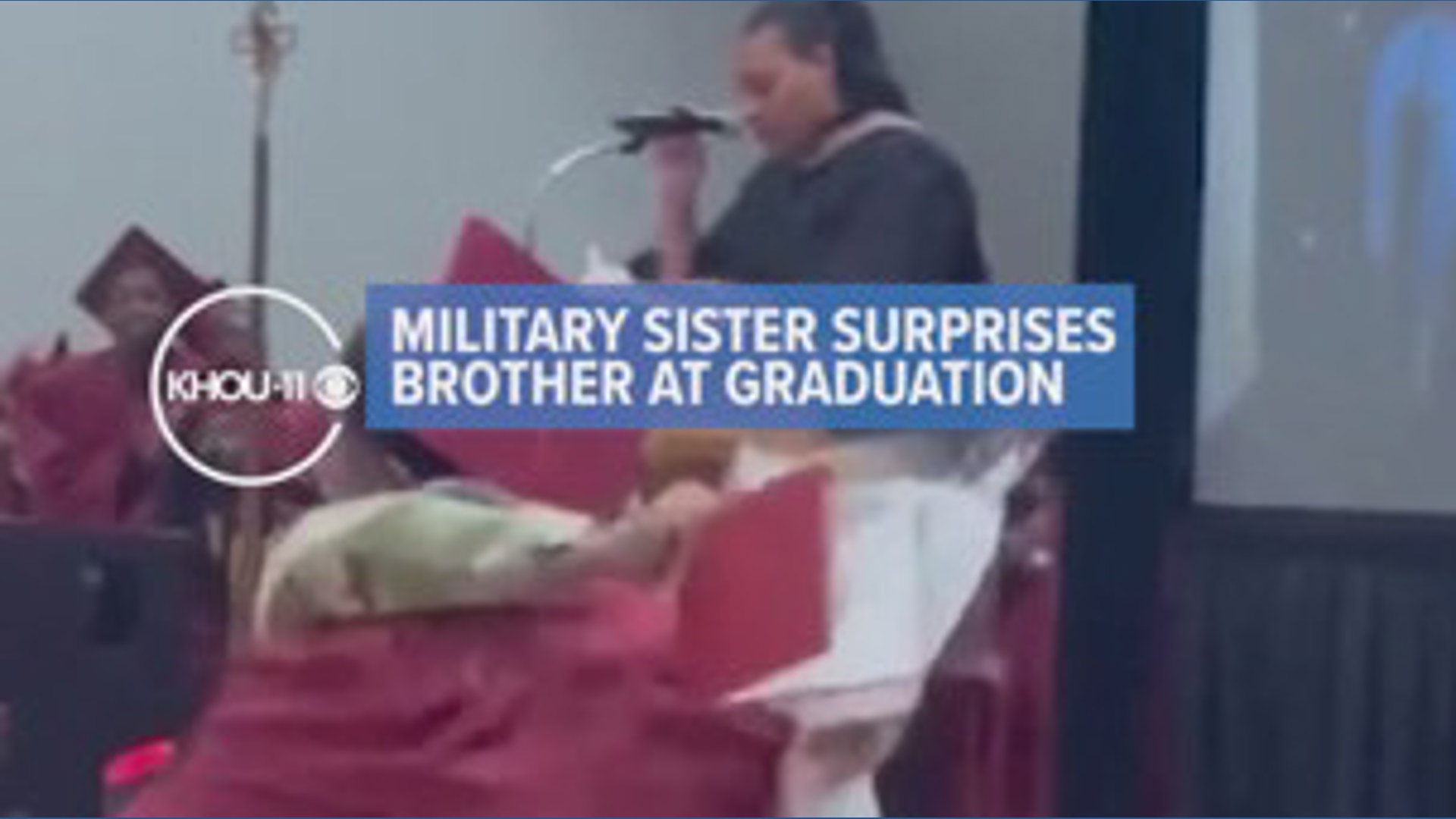 Military sister surprises brother at graduation