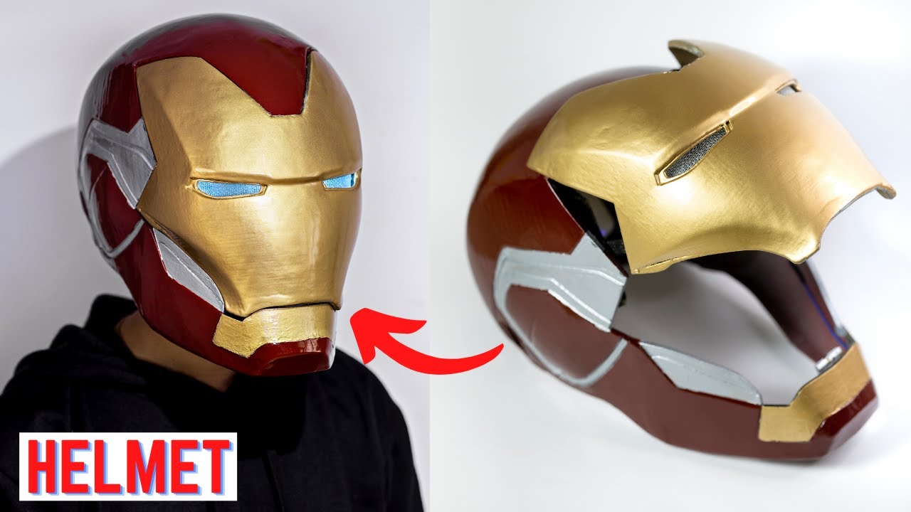 How to build a motorized Iron Man Mark 85 helmet with glowing eyes ...