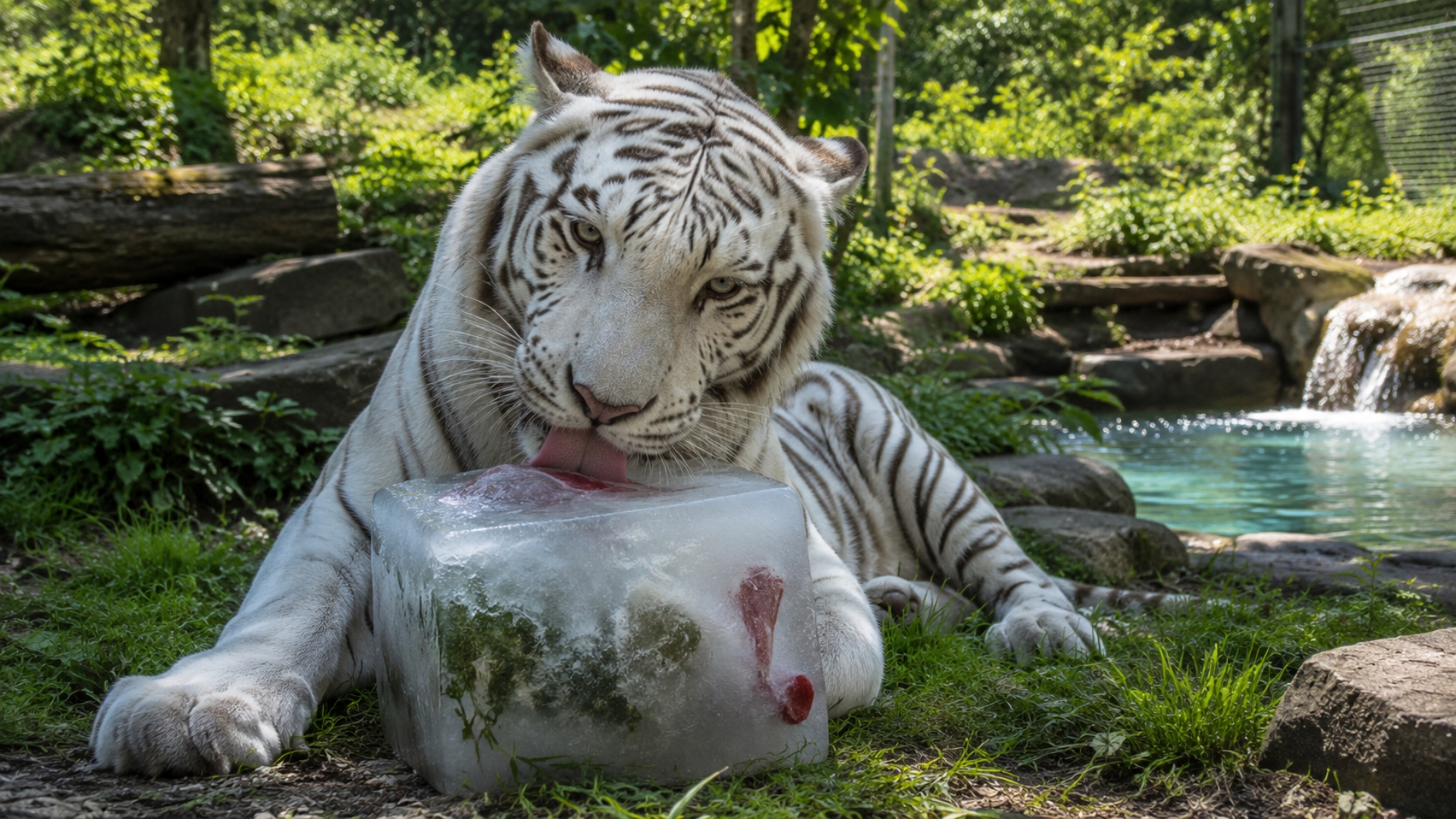 Blut-Eislutscher helfen Großkatzen, die Hitze im Lincolnshire Wildlife ...