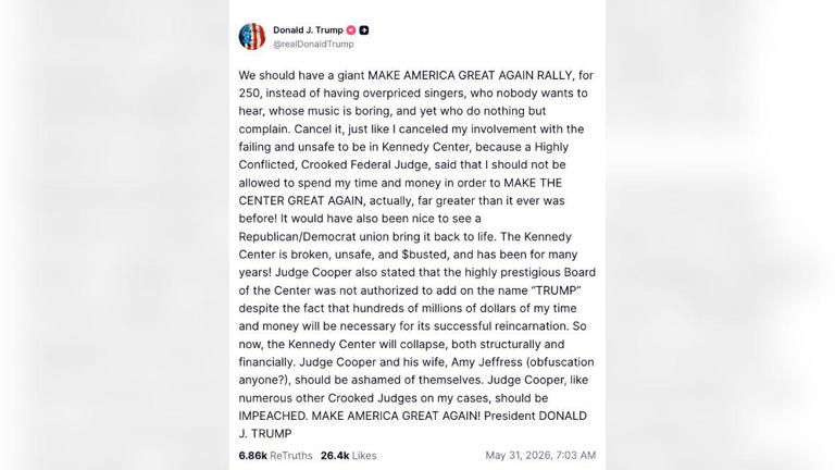 Freedom 250 concert continues falling apart as Donald Trump floats MAGA ...