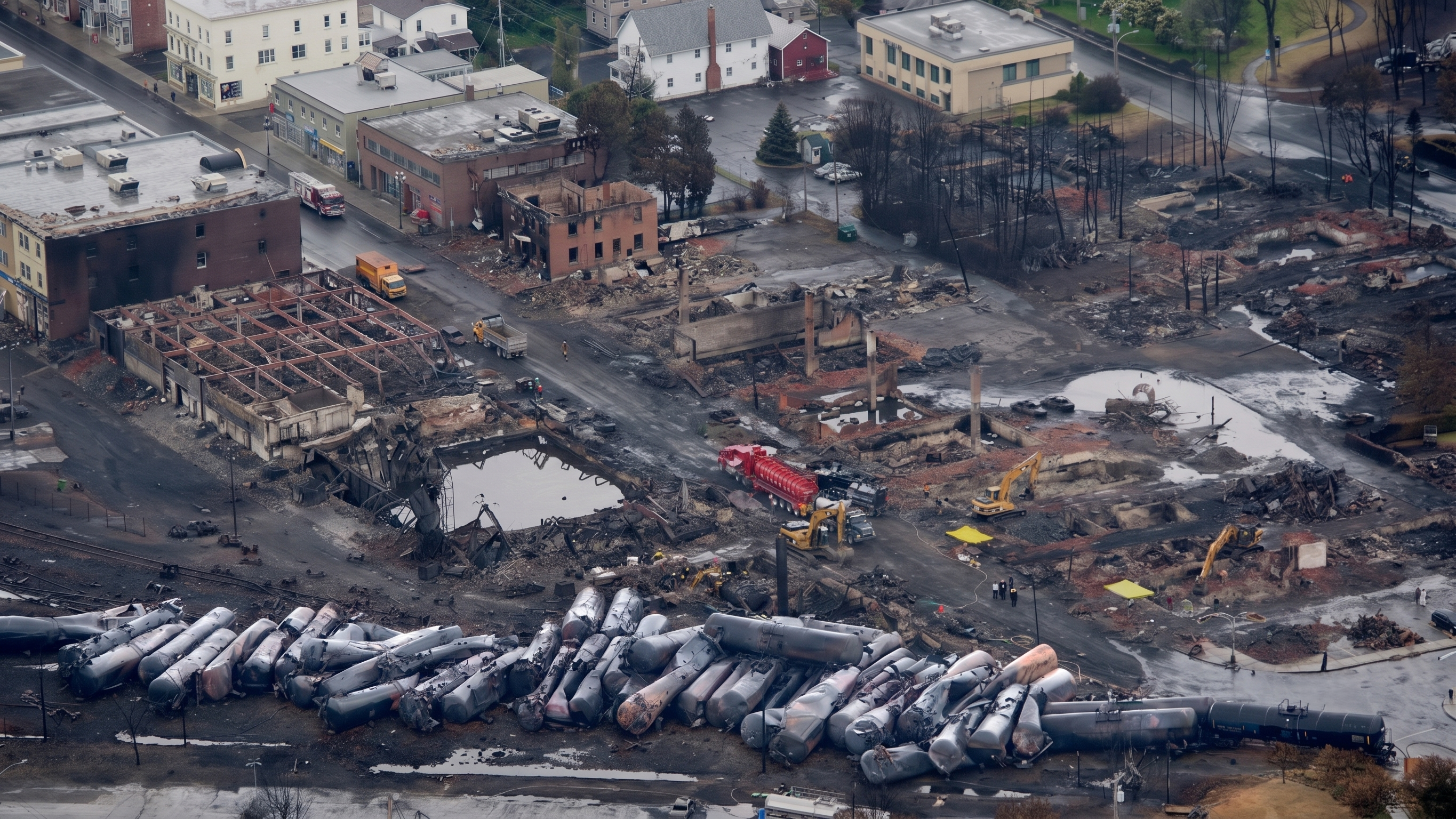 The train rolled away in the night then an entire town exploded
