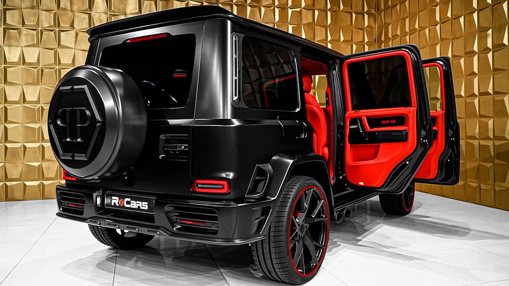 Custom G-Wagon blends black Mansory style with bold red luxury