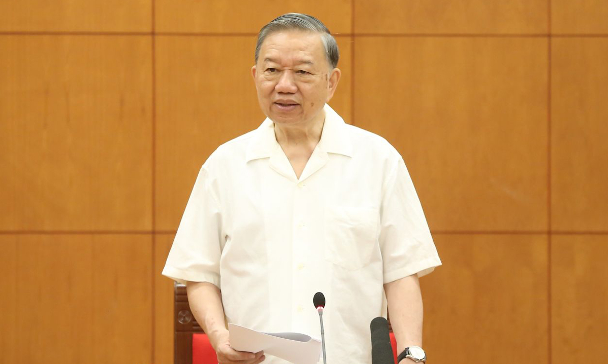 Tổng Bí thư, Chủ tịch nước Tô Lâm phát biểu tại cuộc làm việc. (Ảnh: dangcongsan.vn)