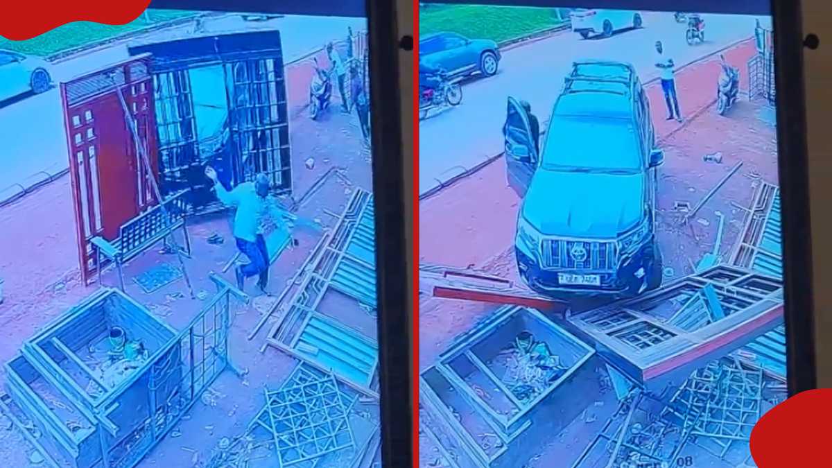 CCTV footage captures moment man escapes serious injuries while ...