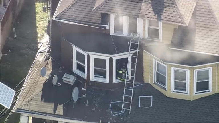 Fire crews battle flames in Trenton house fire