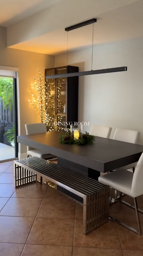Minimal dining room light that transforms the space