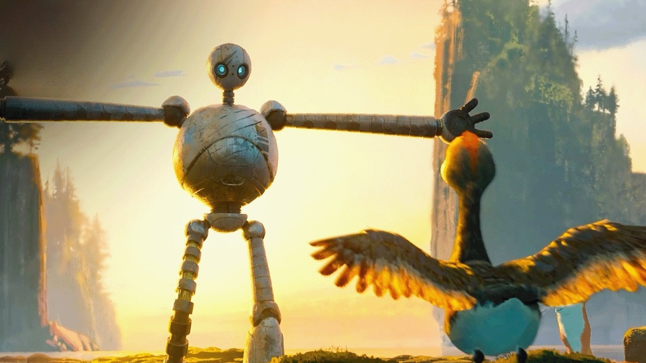 Roz teaches Brightbill how to fly | The Wild Robot