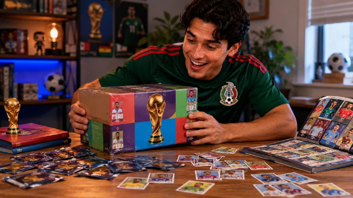 La caja con 100 sobres del álbum Panini FIFA World Cup 2026 llega con ...