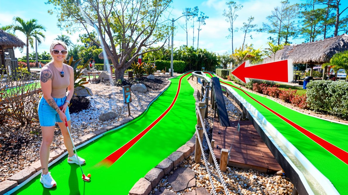 The world's longest mini golf hole! Must play course!