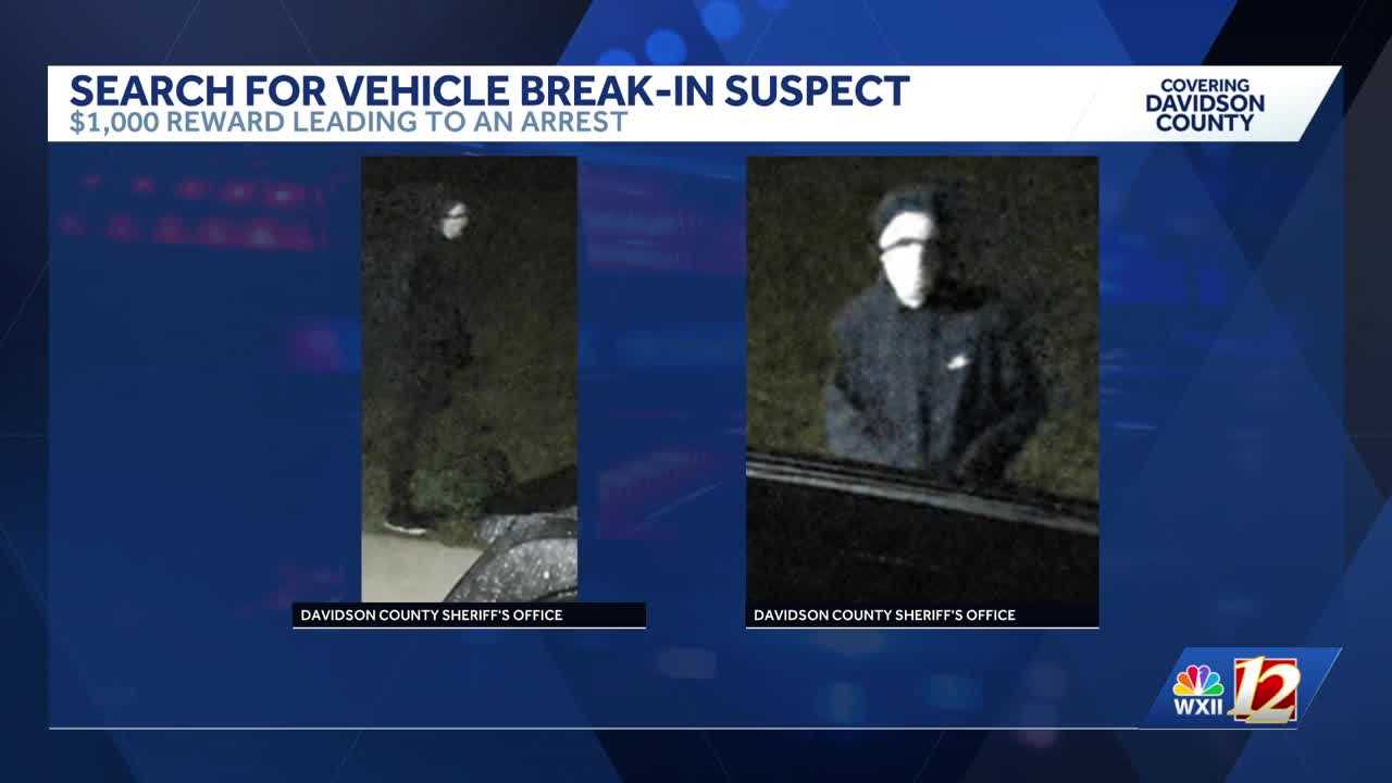 Davidson County Sheriff's Office seeks suspect in vehicle break-ins