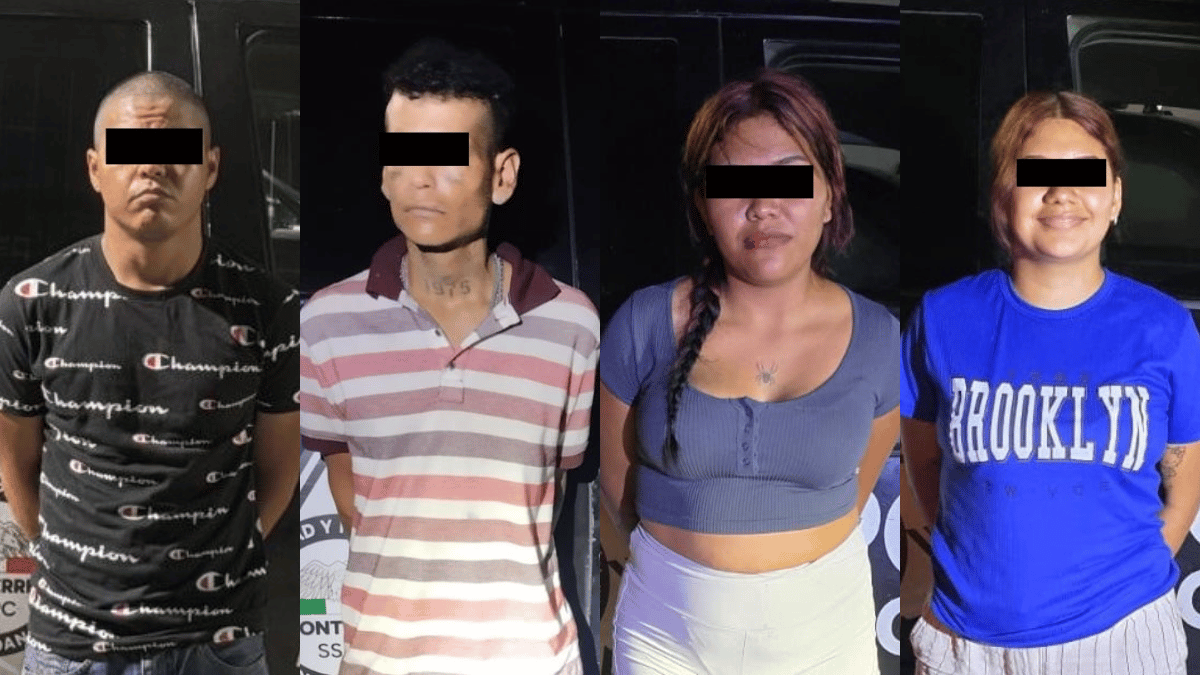 Detienen a menor, dos hombres y dos mujeres durante operativo en Monterrey