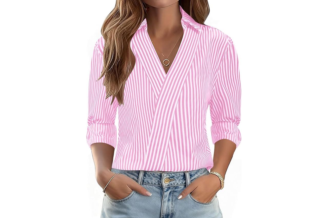 LOMON 3/4 Length Sleeve Womens Top
