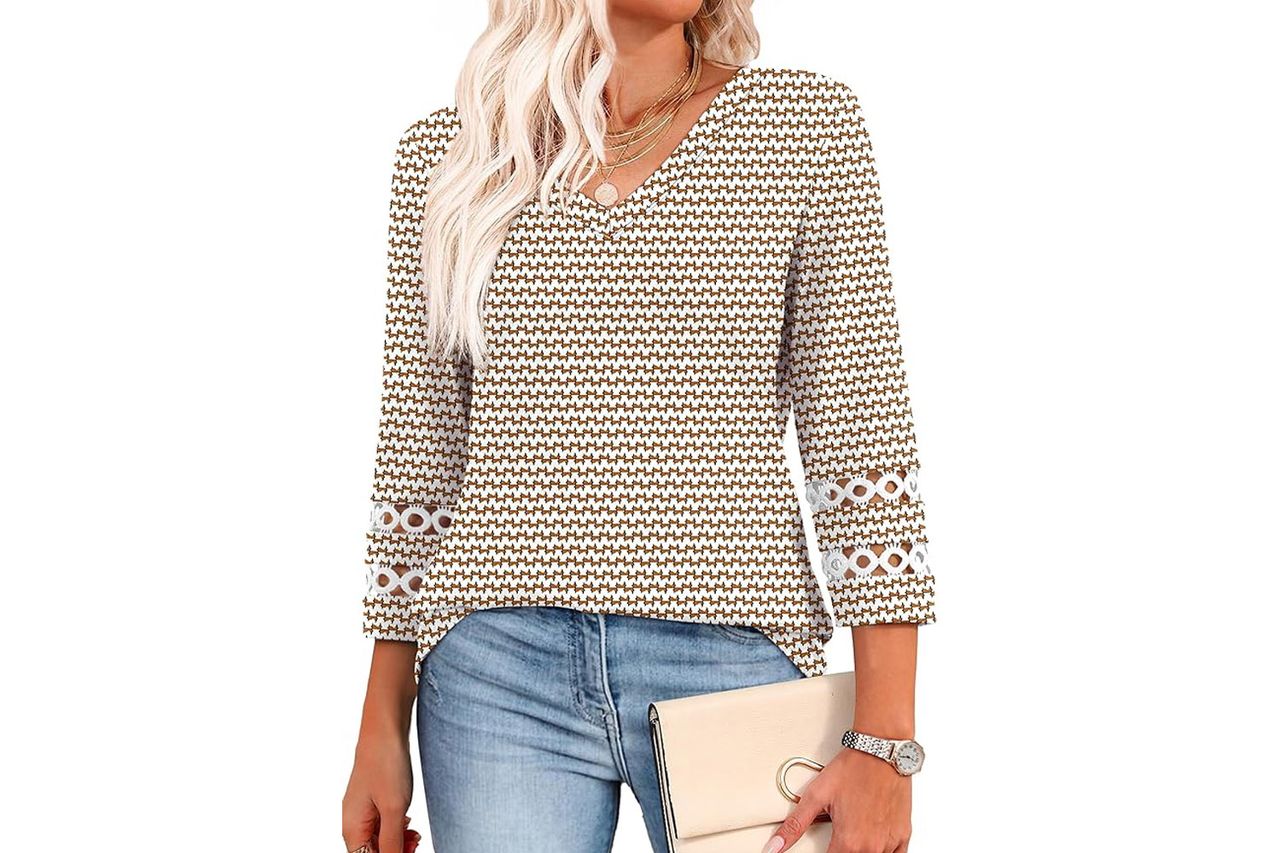 XIEERDUO 3/4 Length Sleeve Womens Top